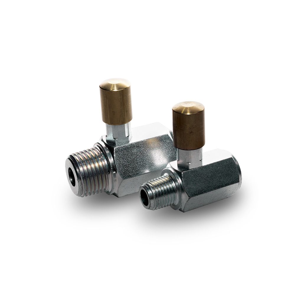 valvola a spillo in acciaio r 1/4 x r p1/4 h52 mm